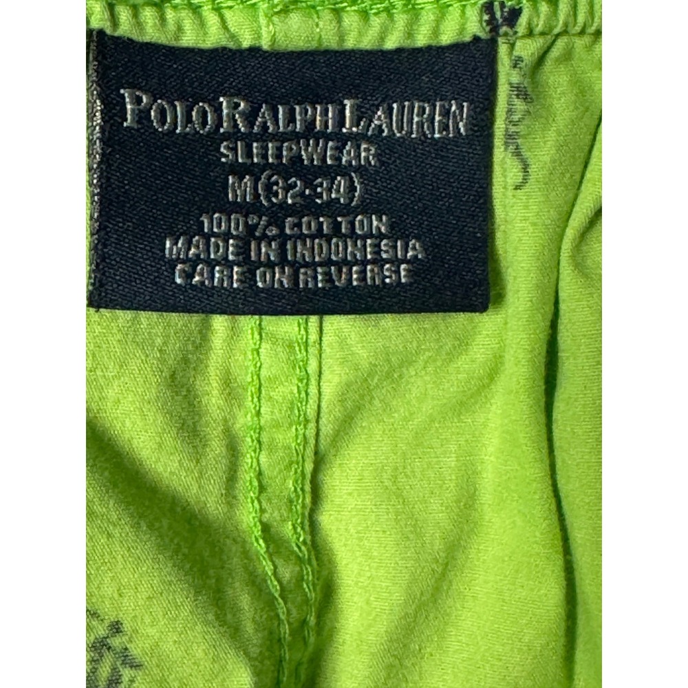 Polo Ralph Lauren Mens Lime Green Navy Pony Logo Cotton Sleep Pajama Shorts M - Picture 5 of 12